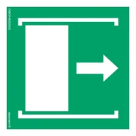 Systemy ekspozycyjne i znaki informacyjne - AE033 PRZESUNĄĆ W PRAWO ABY OTWORZYĆ, KS - FOLIA PODŁOGOWA FOTOLUMINESCENCYJNA; (350X350MM) - miniaturka - grafika 1