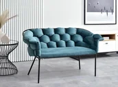 Sofy i kanapy - Welurowa Sofa Przeplatany Aksamit Do Przedpokoju Pilo Morski - miniaturka - grafika 1