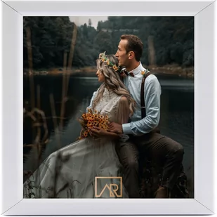 Ramka na zdjęcie, kwadratowa 20x20 biała Aura - Ramki na zdjęcia - miniaturka - grafika 1