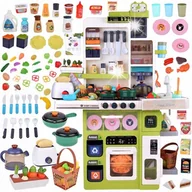 Zabawki AGD - Duża Interaktywna Kuchnia Światło Dźwięk Para Woda naczynia 101ele ZA5324 - miniaturka - grafika 1