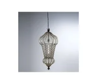 Lampy sufitowe - SIRU - Żyrandol na łańcuchu BABÀ 1xE27/60W/230V śr. 30 cm przezroczysty/brązowy szkło weneckie - miniaturka - grafika 1
