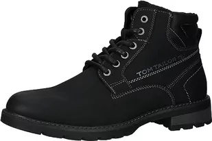 TOM TAILOR Męskie 4280150003 modne kozaki, czarny, 42 EU - Kozaki damskie - miniaturka - grafika 1