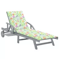 Leżaki ogrodowe - vidaXL Ogrodowy leżak z poduszką lite drewno akacjowe   3061341 - miniaturka - grafika 1