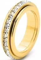 Pierścionki - Złoty Pierścionek Antystresowy z Kwadratowymi Cyrkoniami Anxiety Ring - miniaturka - grafika 1