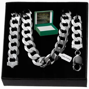 Łańcuszek Srebrny Męski Gruby Pancerka Diamentowana 11,5 Mm + Grawer Gratis - Łańcuszki - miniaturka - grafika 1