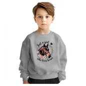 Bluzy dla dziewczynek - BLUZA DZIECIĘCA KOŃ KOCHAM KONIE 110-116 DLA CHŁOPCA DZIEWCZYNKI - miniaturka - grafika 1