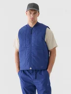 Kurtki i kamizelki sportowe męskie - Męski bezrękawnik puchowy pikowany 4F 4FRAW24TVESM171 - granatowy - miniaturka - grafika 1