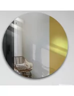 Lustra - Okrągłe lustro dekoracyjne kolorowa tafla - czarno złota - ANTON, Dostępne wymiary: Średnica 90cm - miniaturka - grafika 1