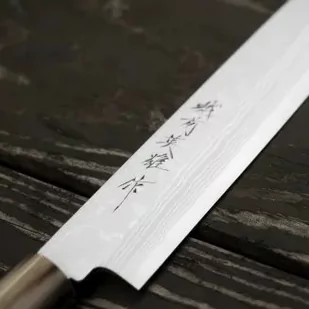 Hideo Kitaoka Aogami#2 Satin Damascus Nóż Yanagiba 24 cm - Noże kuchenne - miniaturka - grafika 3