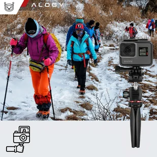 Uchwyt na telefon Alogy Mini Tripod Trójnóg Liginn do robienia zdjęć do telefonu kamery GoPro lampy ring 1/4 Czarny - Statywy fotograficzne - miniaturka - grafika 13