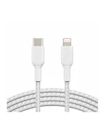 Kable komputerowe i do monitorów - belkin Kabel Braided USB-C Lightning 2m biały CAA004bt2MWH - miniaturka - grafika 1