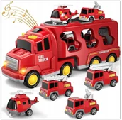 Samochody i pojazdy dla dzieci - Straż pożarna XXL ze światełkami i dźwiękiem +4 pojazdy ratunkowe JAKOŚĆ! - miniaturka - grafika 1