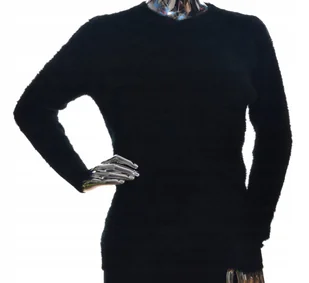 Miękki damski sweter alpaka touch UNI czarny - Swetry damskie - miniaturka - grafika 1