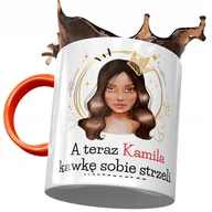 Kubki - Kubek Pomarańczowy Dla Kamili Żony na Prezent z Nadrukiem ze Zdjęciem + Opakowanie na prezent (wzór 04) - miniaturka - grafika 1
