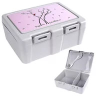 Lunch boxy - Orion Pojemnik Śniadaniowy Z Przegrodą I Sztućcami / Lunchbox Śniadaniówka Serce 1 L - miniaturka - grafika 1