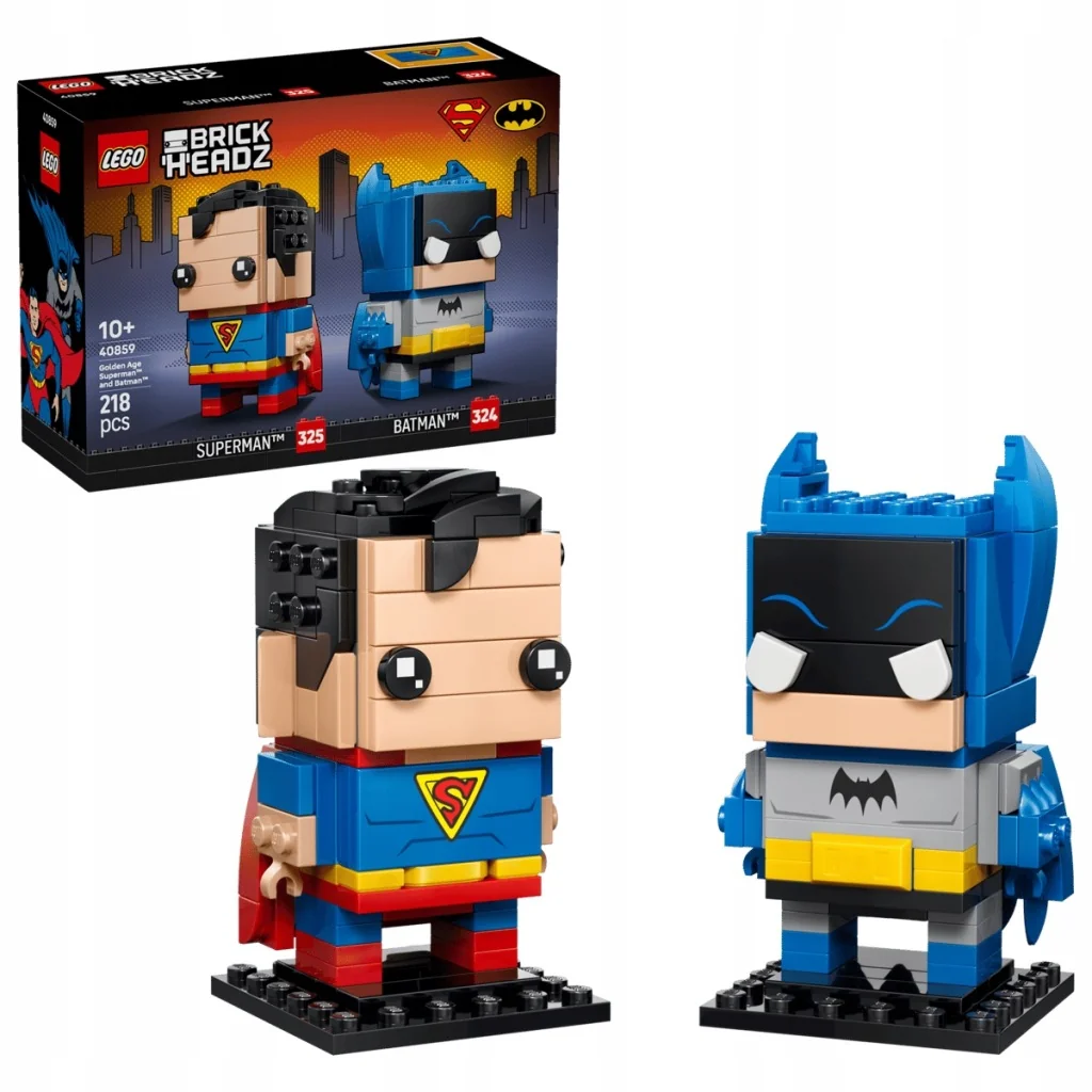 LEGO BrickHeadz 40859 Figurki Supermana i Batmana ze Złotej Ery