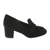 Mokasyny damskie - Buty na słupku Sergio Leone PB147 czarne - miniaturka - grafika 1