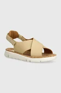 Sandały damskie - Camper sandały skórzane Oruga Sandal damskie kolor beżowy K200157-053 - miniaturka - grafika 1