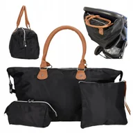 Torby i organizery dla mam - TORBA DO WÓZKA ORGANIZER DLA MAMY CZARNA UNIWERSALNA DUŻA SASZETKI ZESTAW - miniaturka - grafika 1