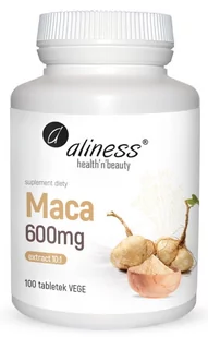 Aliness Maca 600 mg Ekstrakt z korzenia (100 kaps) Aliness ALI-167 - Suplementy erotyczne - miniaturka - grafika 1