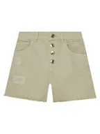Spodenki damskie - Guess Szorty materiałowe J5GD29 WH6L0 Beżowy Regular Fit - miniaturka - grafika 1