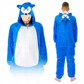 Piżamy damskie - CIEPŁA PIŻAMA DAMSKA KIGURUMI SONIC ONESIE JEDNOCZĘŚCIOWA ROZPINANA DRES S - miniaturka - grafika 1