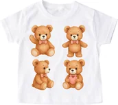 Koszulki dla dziewczynek - Koszulka dla dziecka z misiami na Dzień Misia - wzór misie4 - miniaturka - grafika 1