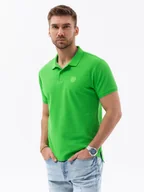 Koszulki męskie - Koszulka męska polo z dzianiny pique zielony 100% bawełna V25 S1374 r. S - miniaturka - grafika 1