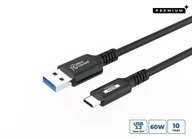 Kable komputerowe i do monitorów - Microconnect USB3.2AC015 kabel USB USB 3.2 Gen 2 (3.1 Gen 2) 0,15 m USB C USB A Czarny - miniaturka - grafika 1