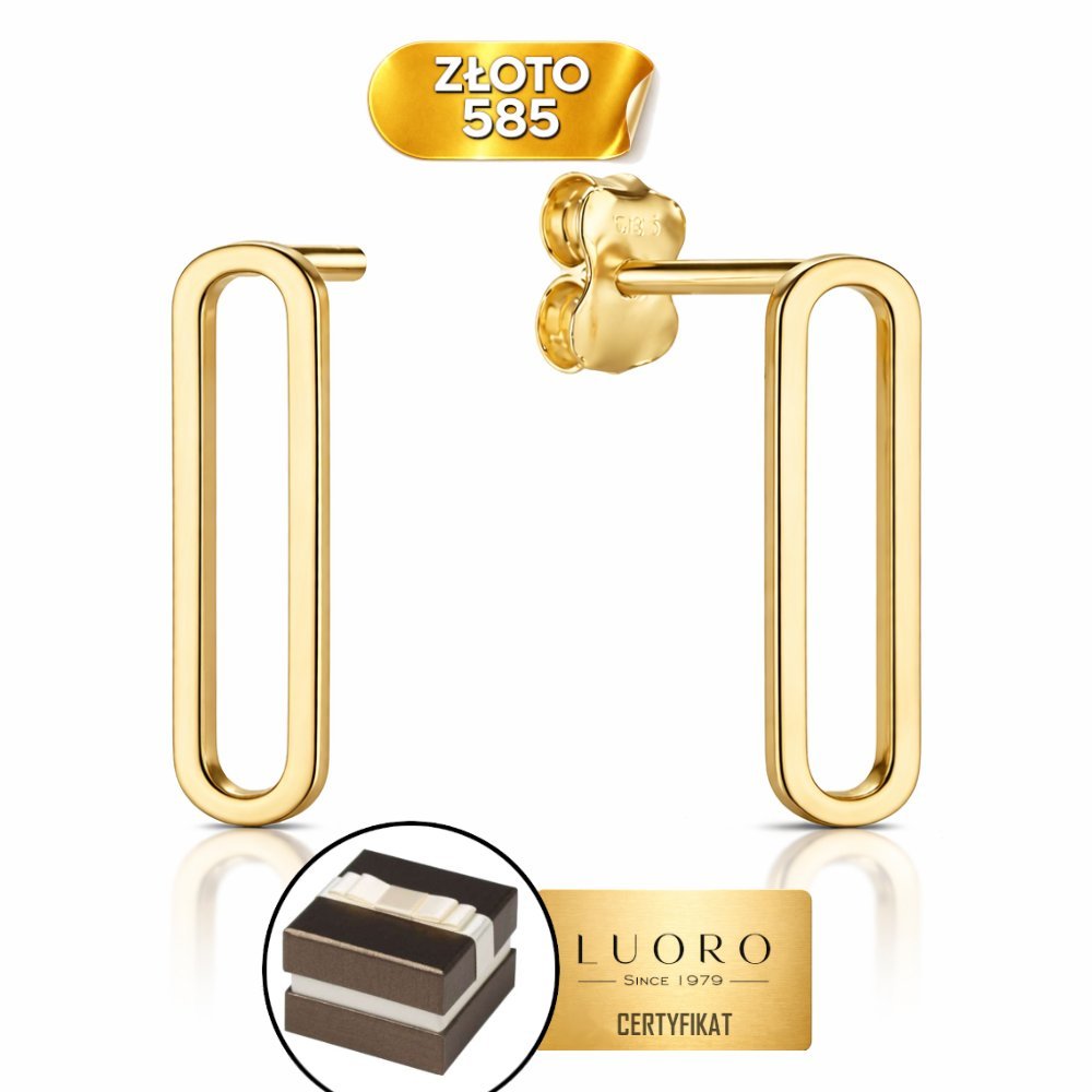 KOLCZYKI ZŁOTE 585 14K OGNIWA SZTYFT 13 MM DELIKATNE ELEGANCKIE