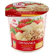 Płatki śniadaniowe i musli - Carrefour Extra Owsianka biała czekolada i truskawka 65 g - miniaturka - grafika 1