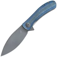 Noże - Nóż składany Trollsky Knives Mandu XL Dark Bead Blast D2/Blue Micarta - miniaturka - grafika 1