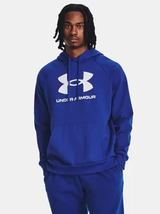 Bluza męska bawełniana kangurka z logo Under Armour 1379758-400 Niebieski - Bluzy męskie - miniaturka - grafika 1
