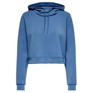 Bluzy damskie - Bluza damska Only Play z kaputrem dresowa niebieska-L - miniaturka - grafika 1