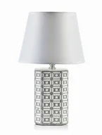 Lampy stojące - Lampa stołowa lampka nocna LETI GREY 10x10xh32 cm szaro-biała - miniaturka - grafika 1