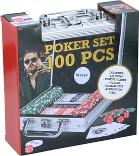 Zestaw do pokera texas 100 żetonów 2 talie 5 kości 2kg - Inne gry towarzyskie - miniaturka - grafika 3