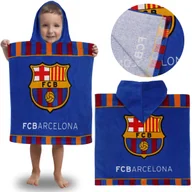Okrycia kąpielowe dla dzieci - FC Barcelona Dziecięcy ręcznik na basen, SZYBKOSCHNĄCE poncho z kapturem dla chłopca, 100% BAWEŁNA 50x100 cm OEKO-TEX - miniaturka - grafika 1