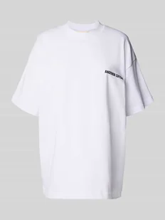 T-shirt o kroju oversized z nadrukiem z logo - Koszulki i topy damskie - miniaturka - grafika 1