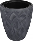 Donice - Doniczka Ryflowana Flow 3D + wkład 30 ANTRACYT-32H - miniaturka - grafika 1