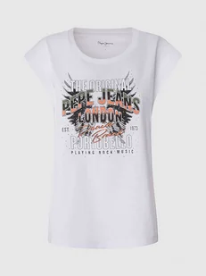 Pepe Jeans Koszulka w kolorze białym - Koszulki i topy damskie - miniaturka - grafika 1