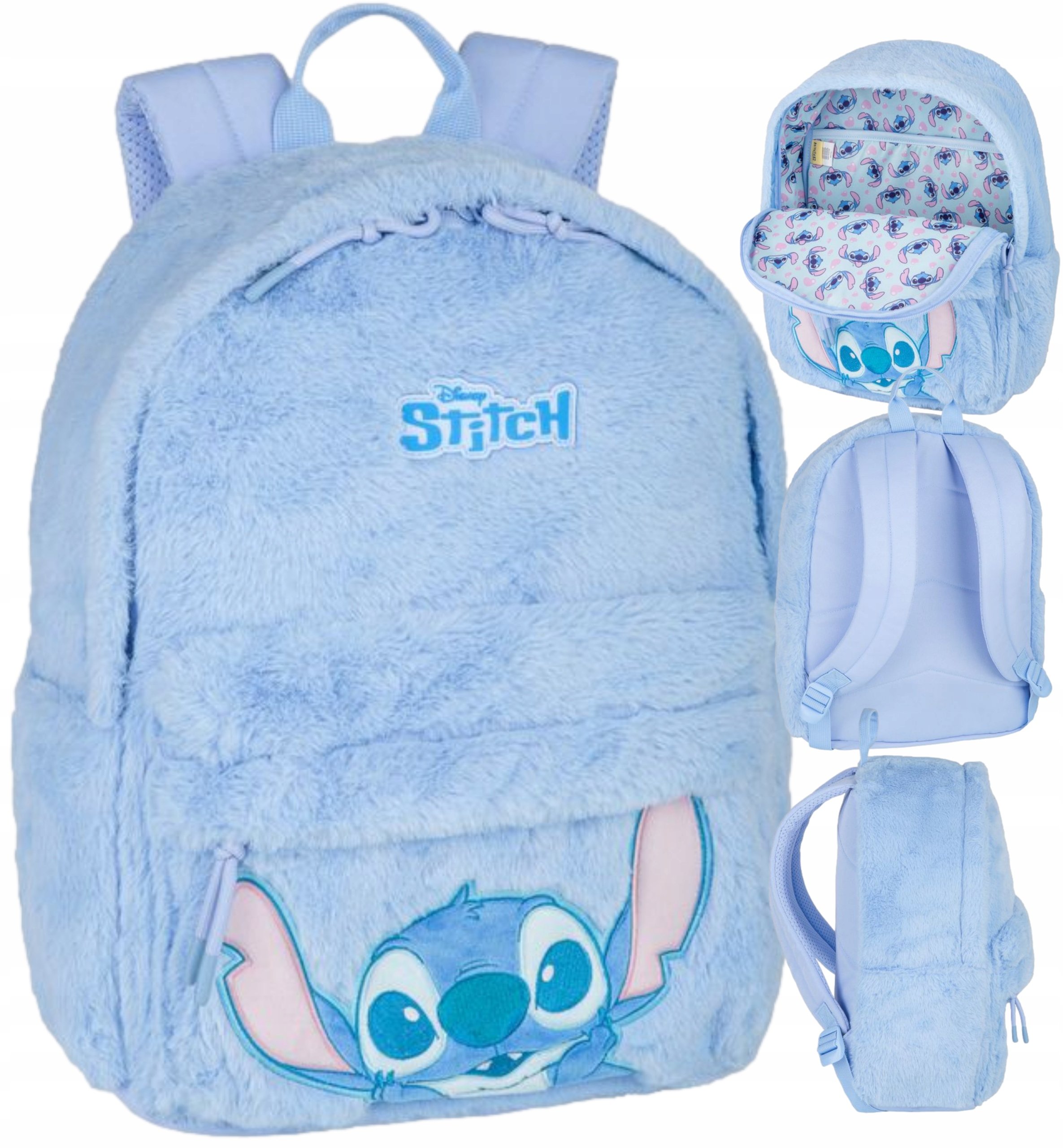 Plecak młodzieżowy Disney Fluffy Stitch blue