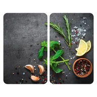 Pozostałe akcesoria kuchenne - Zestaw 2 szarych szklanych płyt ochronnych na kuchenkę Wenko Universal Herbs - miniaturka - grafika 1