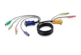 Aten 2L-5303P Kabel HD15 - SVGA + myszPS + klawPS + Audio 3 - Przełączniki KVM - miniaturka - grafika 1
