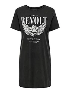 ONLY Damska sukienka ONLLUCY Life S/S JRS NOOS, czarna/nadruk: Revolt, XXS, Black/Print:revolt, XXS - Sukienki - miniaturka - grafika 1