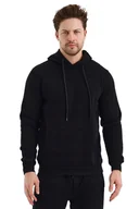 Bluzy męskie - TRENDYOL MAN BLUZA MĘSKA Z KAPTUREM CZARNA GŁADKA DŁUGI RĘKAW XXL 5DA - miniaturka - grafika 1