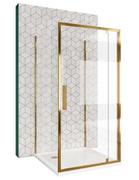 Kabiny prysznicowe - Złota kabina prysznicowa przyścienna drzwi uchylne 90x100 Rapid Swing Rea - miniaturka - grafika 1