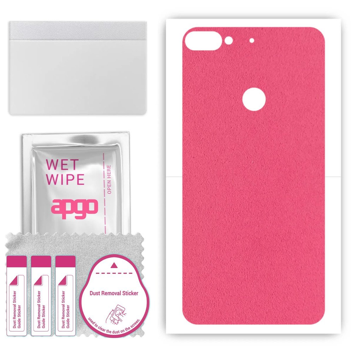 Folia naklejka skórka strukturalna na TYŁ Zamsz do HTC Desire 12 Plus - Zamsz Różowy - apgo SKINS