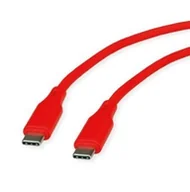 Kable USB - ROLINE Kabel USB 2.0, C-C, M/M, 60W, silikonowy, czerwony, 1 m - miniaturka - grafika 1