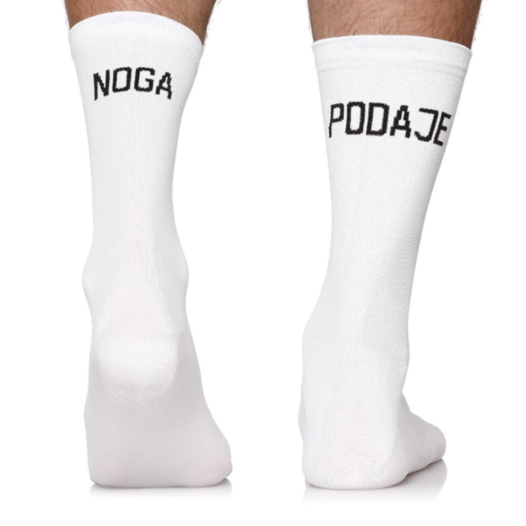 Skarpety rowerowe, kolarskie Todo Cycling NOGA PODAJE, białe, termoaktywne, sportowe, białe, 43-46