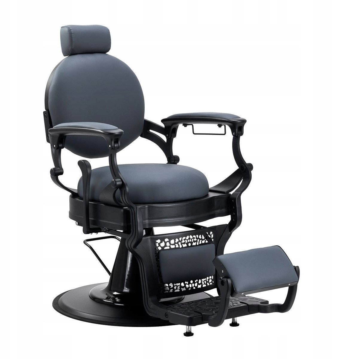 Gabbiano Fotel barberski Niccolo grafitowy bezguzikowy
